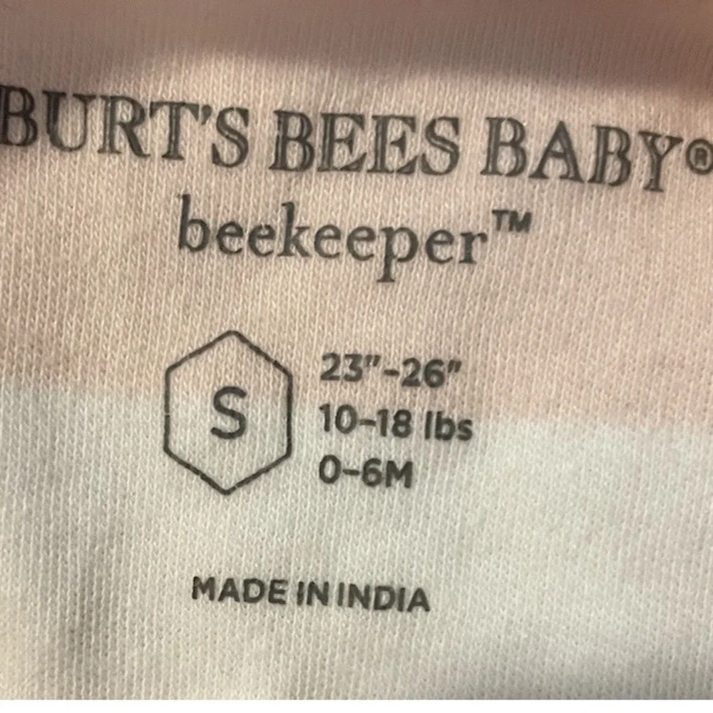 Burt's Bees Baby Beekeeper Sleep Sack Wearable Blanket Girls Size S Pink Striped